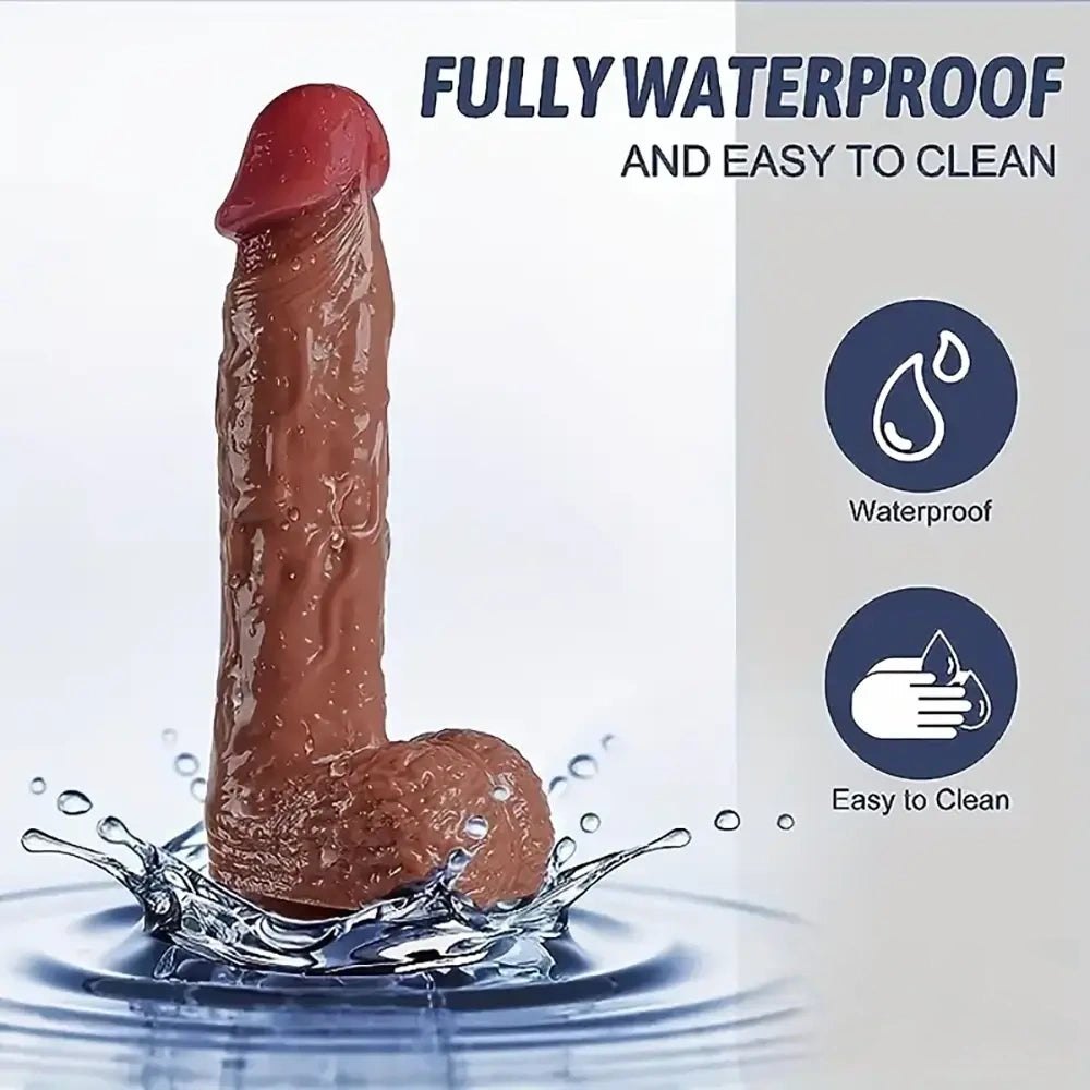 Flesh curved squirting pvc dildo, photo 3