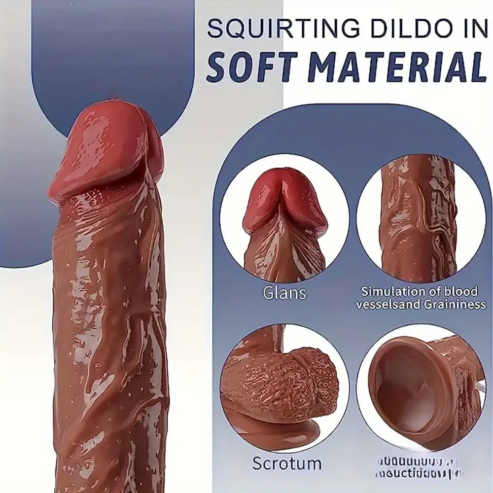 Flesh curved squirting pvc dildo, photo 4