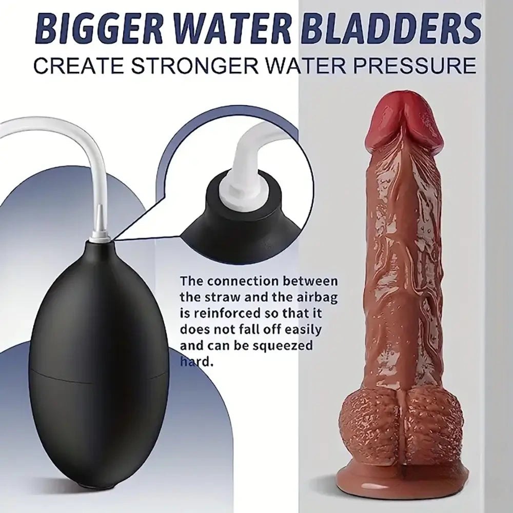 Flesh curved squirting pvc dildo, photo 5