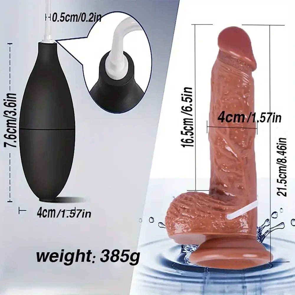Flesh curved squirting pvc dildo, photo 6
