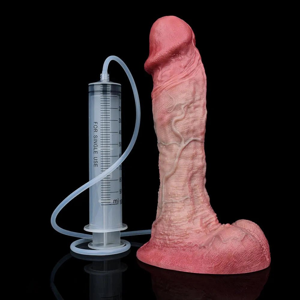 Flesh realistic squirting silicone dildo, photo 17