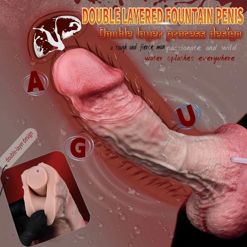 Flesh realistic squirting silicone dildo, photo 9
