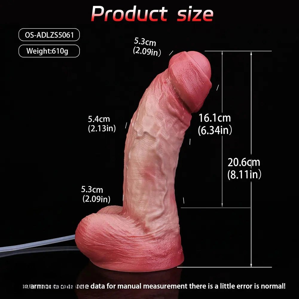 Flesh realistic dildo with syringe accessory, photo 11