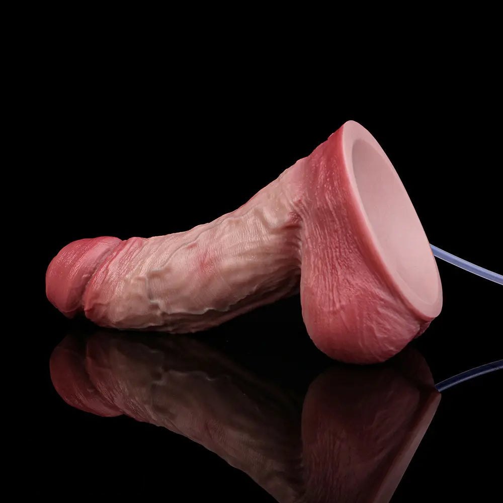 Flesh realistic dildo with syringe accessory, photo 12