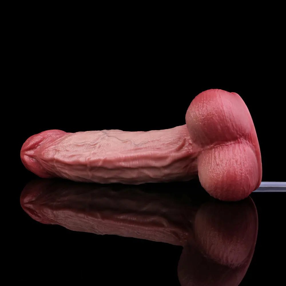 Flesh realistic dildo with syringe accessory, photo 13