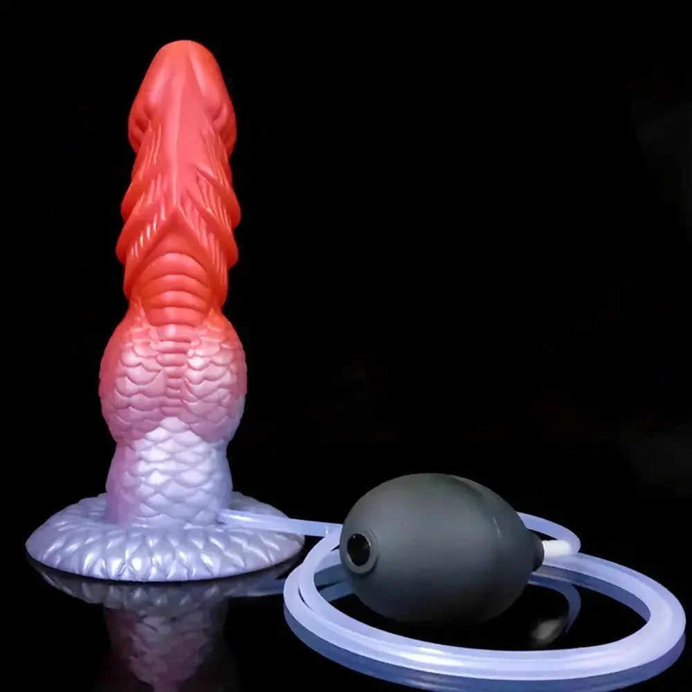 Red and white dragon fantasy dildo, photo 2