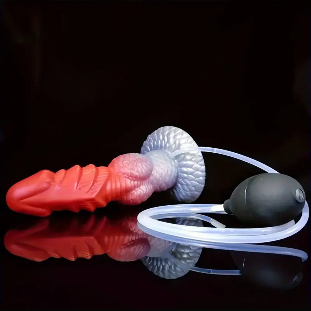 Red and white dragon fantasy dildo, photo 3