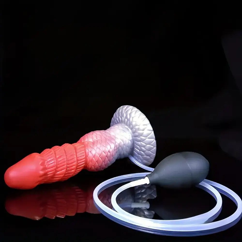 Red and white dragon fantasy dildo, photo 4