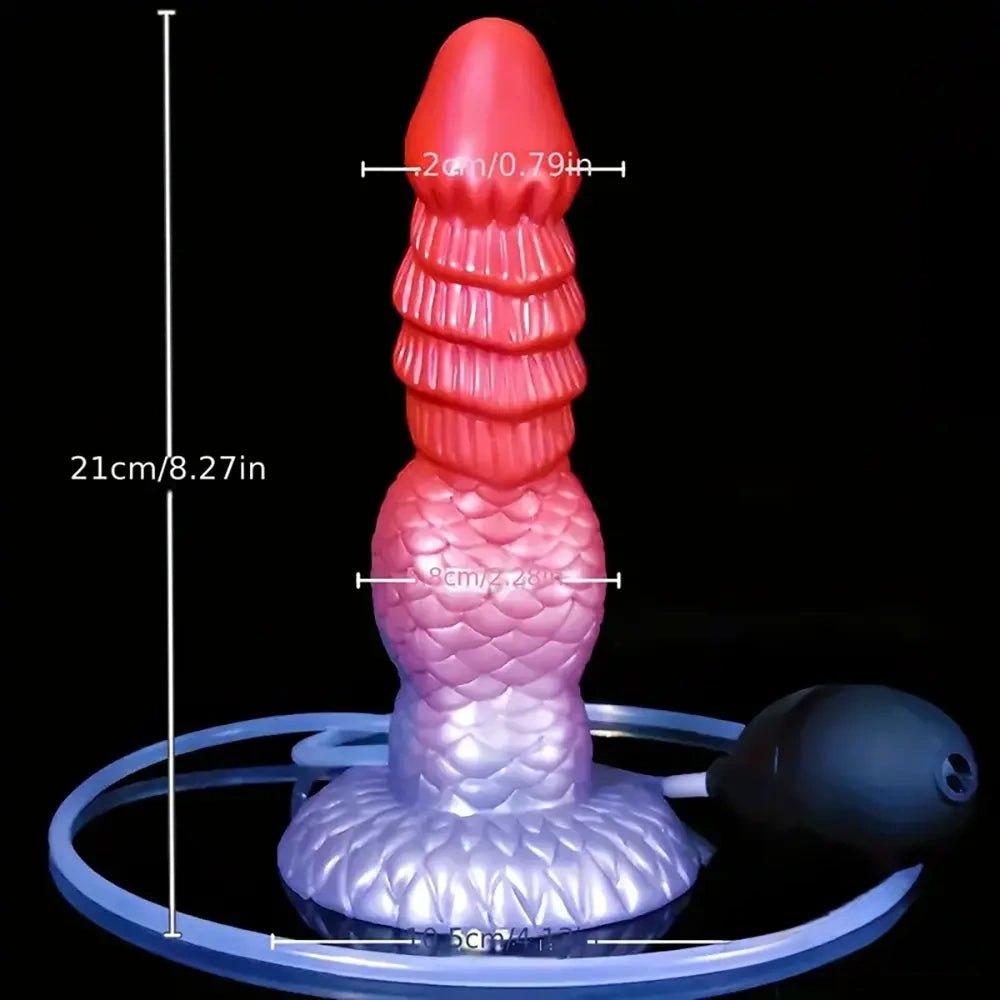 Red and white dragon fantasy dildo, photo 5