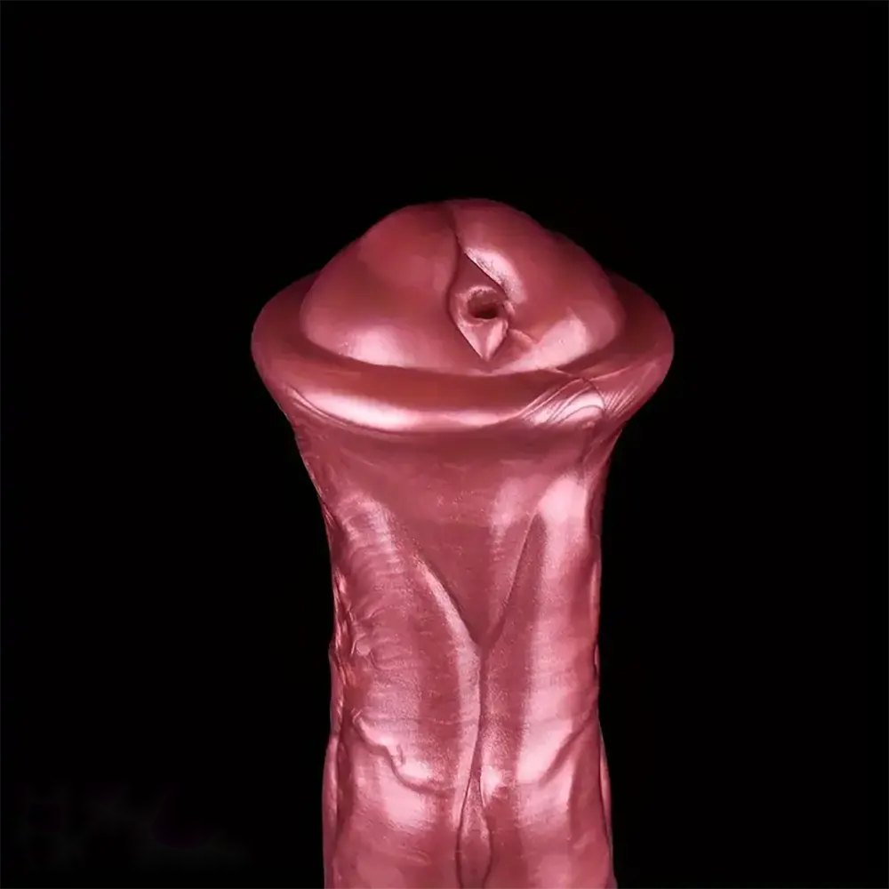 Mixed color fantasy animal dildo with squirting bulb, photo 6