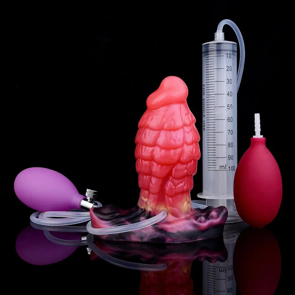 Red inflatable fantasy dildo, photo 1