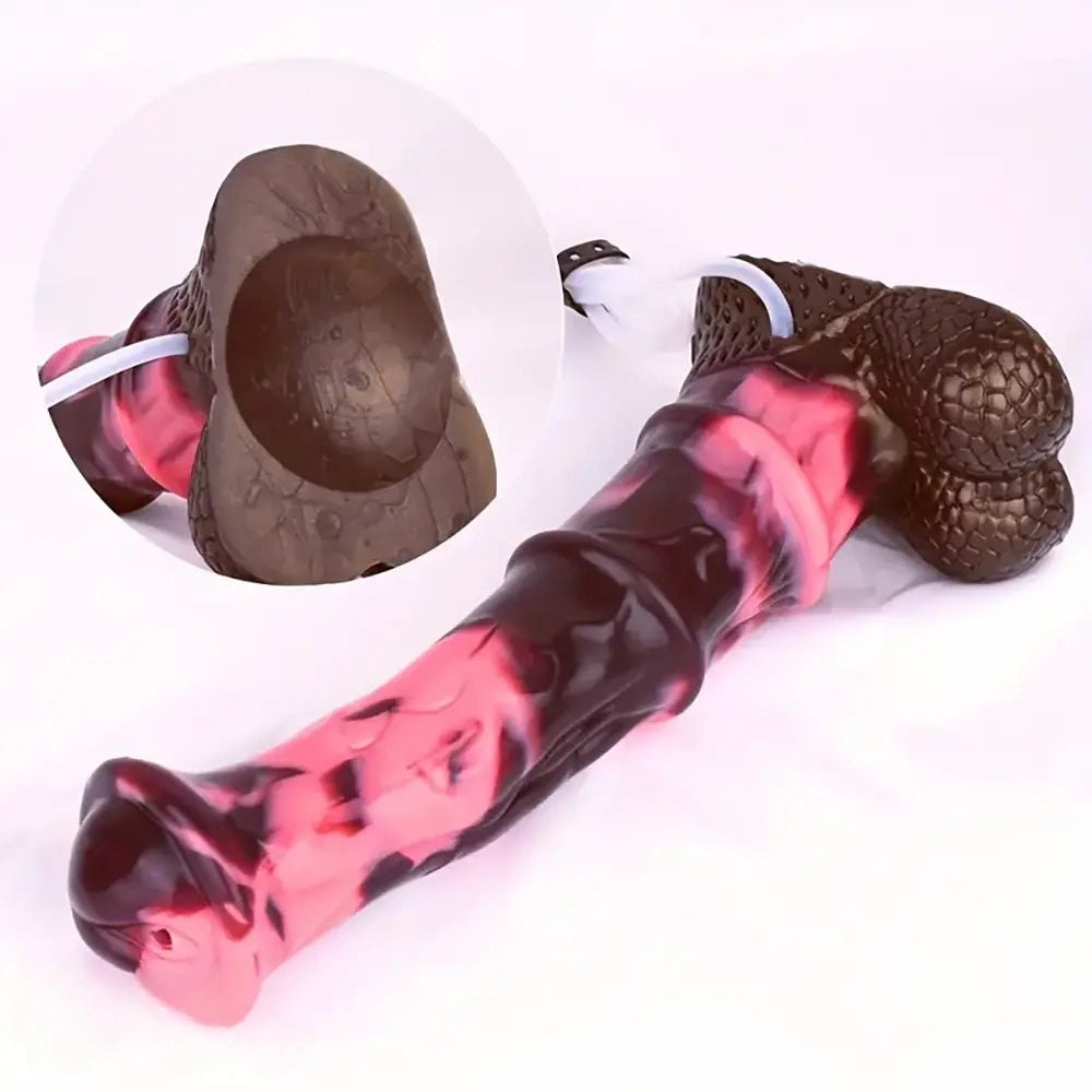 Horse-style fantasy silicone dildo with squirting bulb, photo 10