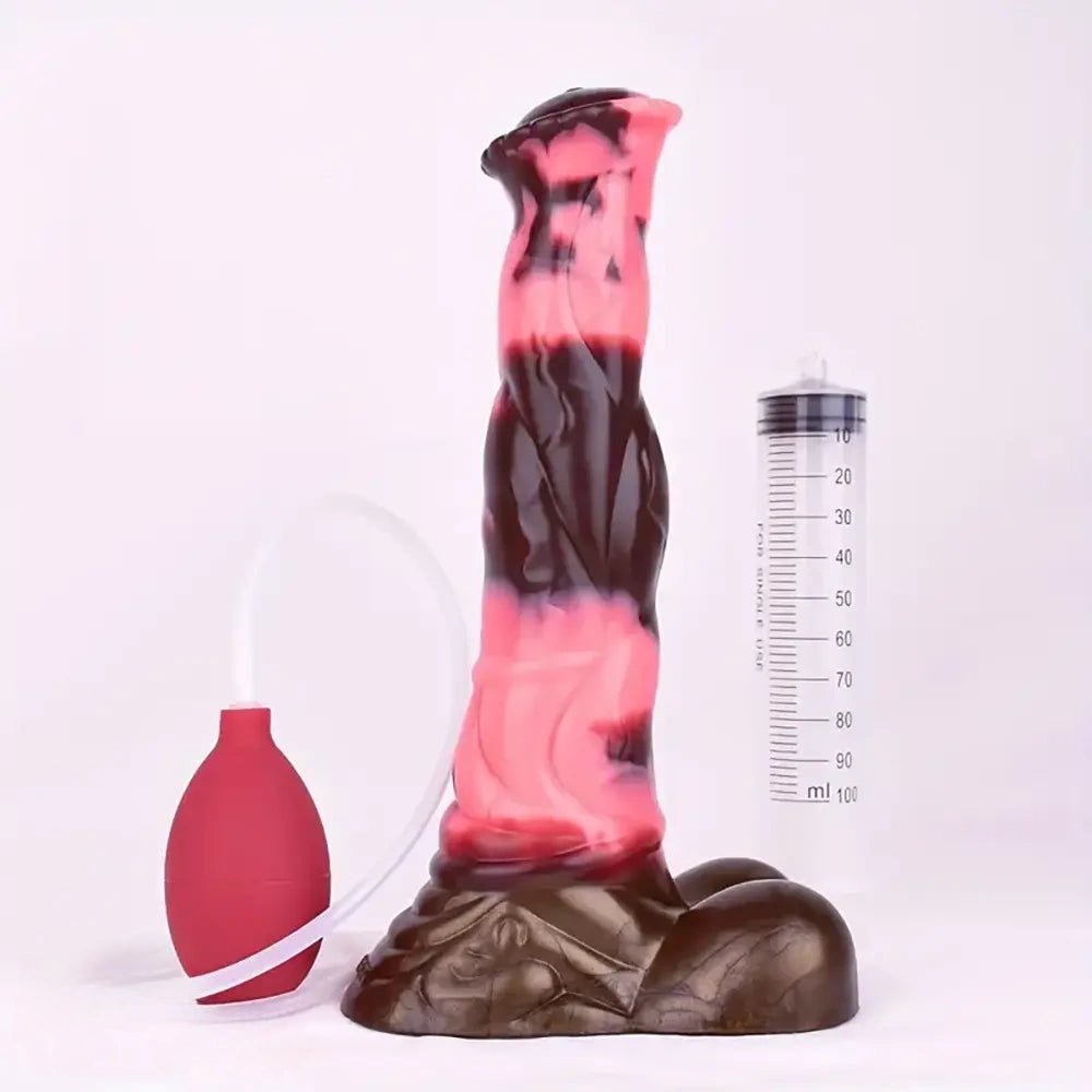 Horse-style fantasy silicone dildo with squirting bulb, photo 12