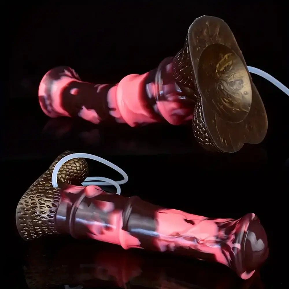 Horse-style fantasy silicone dildo with squirting bulb, photo 13