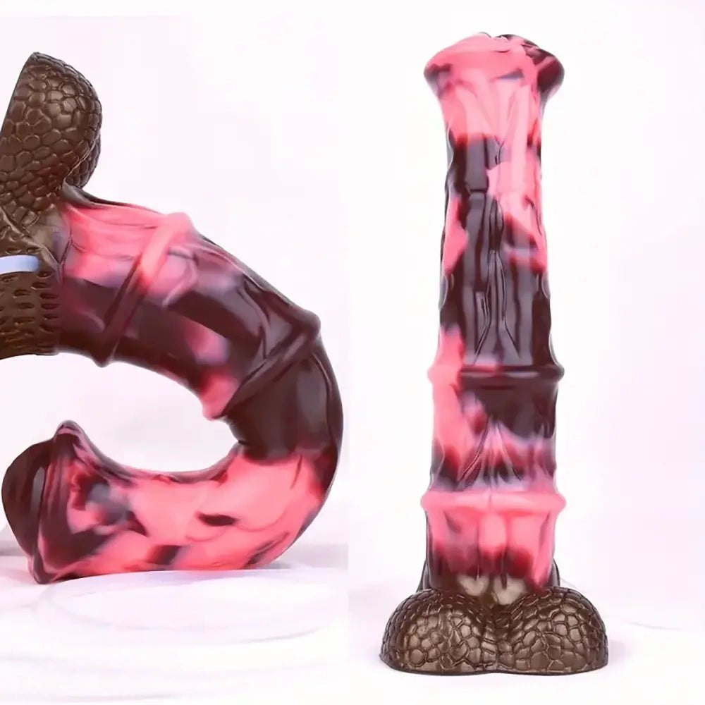 Horse-style fantasy silicone dildo with squirting bulb, photo 14