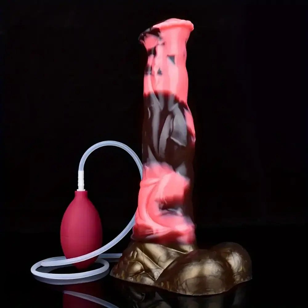 Horse-style fantasy silicone dildo with squirting bulb, photo 4
