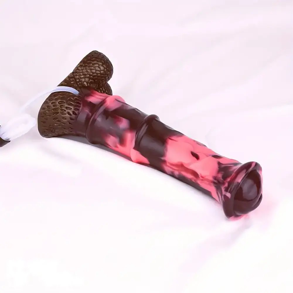 Horse-style fantasy silicone dildo with squirting bulb, photo 7