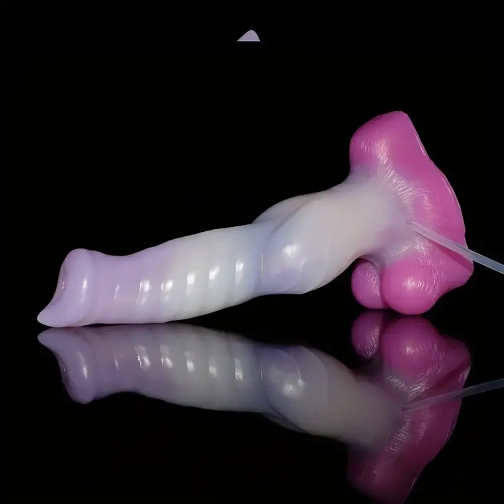 Pink and white knot fantasy dildo, photo 2