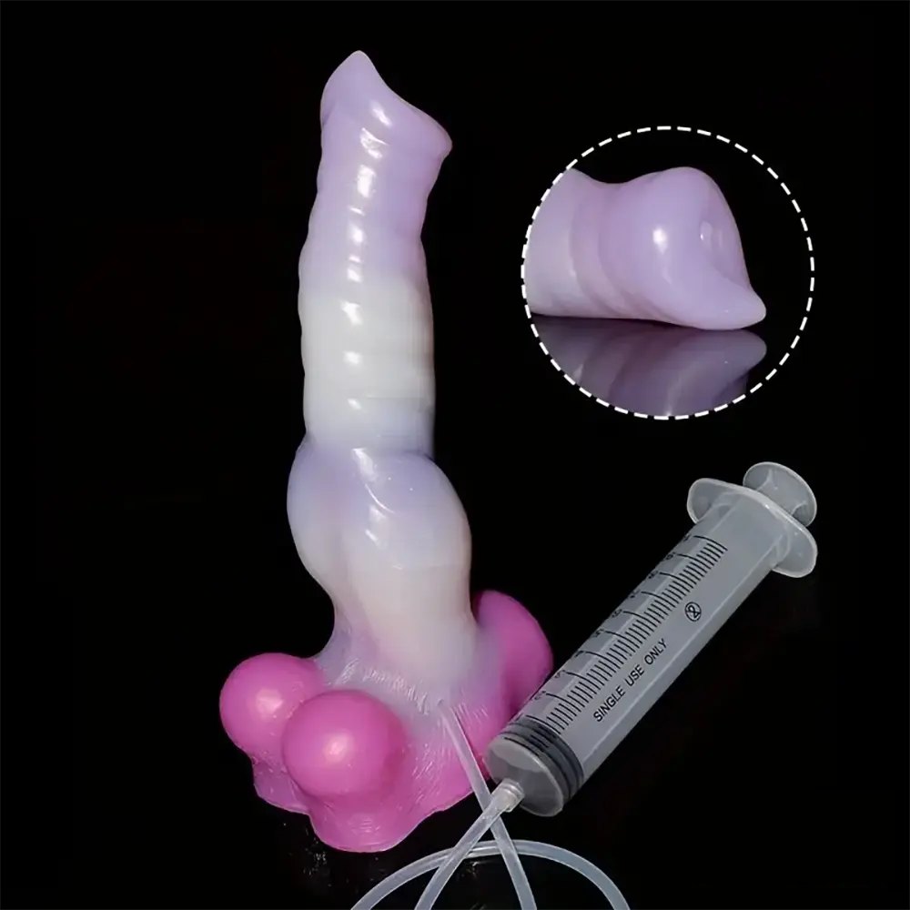 Pink and white knot fantasy dildo, photo 4