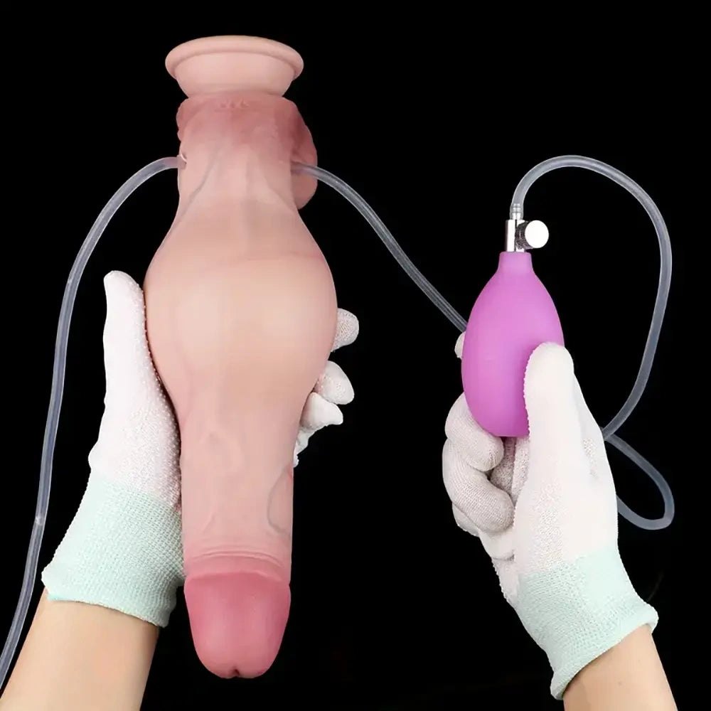 Flesh silicone knotted squirting dildo, photo 4