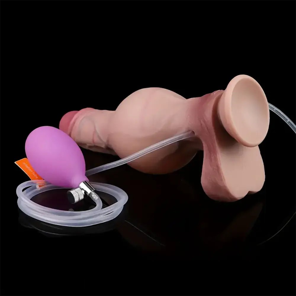 Flesh silicone knotted squirting dildo, photo 6