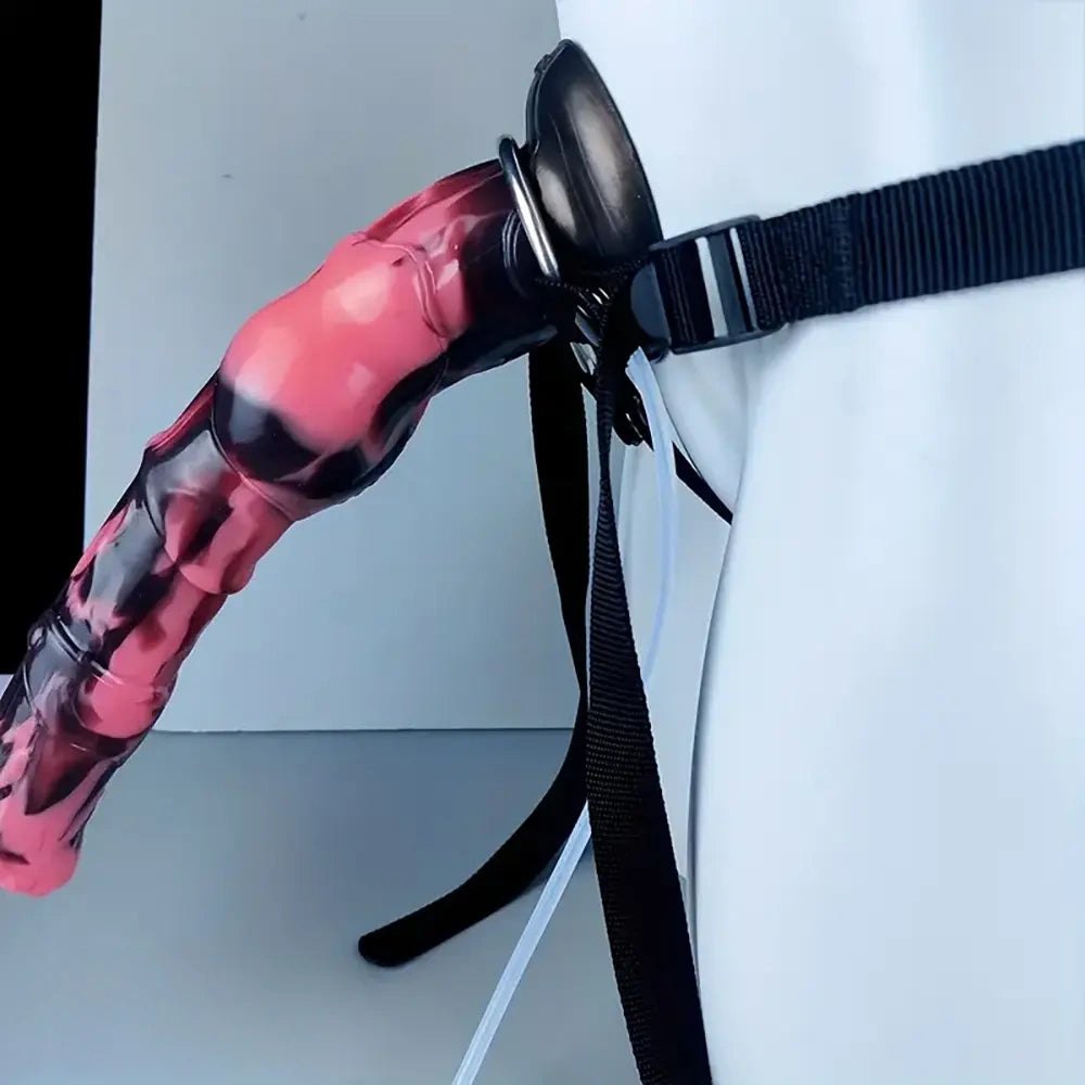 Pink and black knot strap-on dildo, photo 4