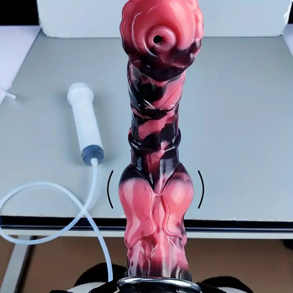 Pink and black knot strap-on dildo, photo 8