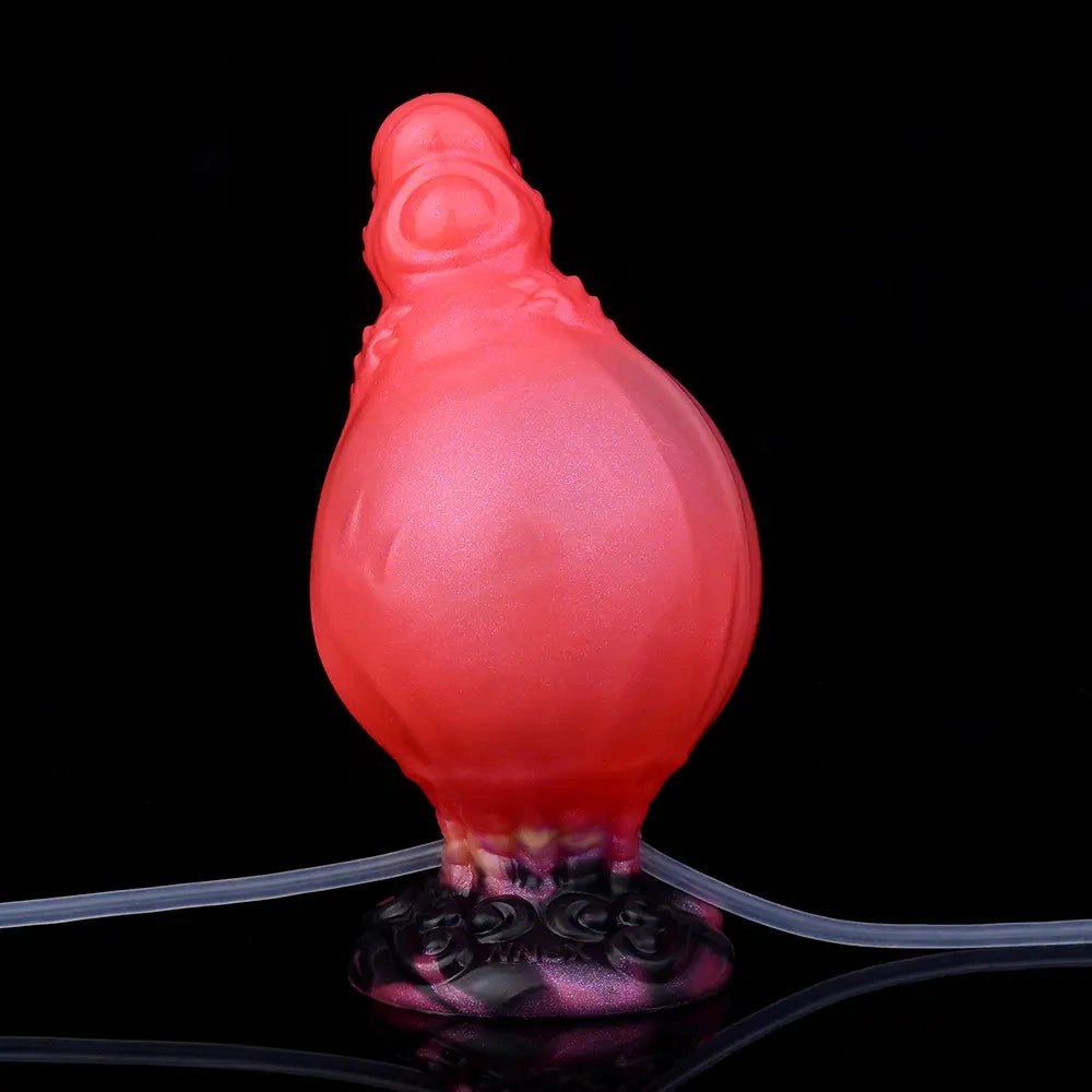 Red squirting monster silicone fantasy dildo, photo 10