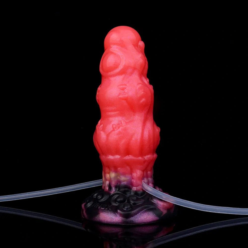 Red squirting monster silicone fantasy dildo, photo 14