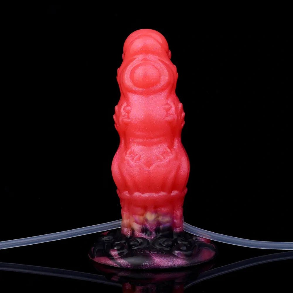 Red squirting monster silicone fantasy dildo, photo 15