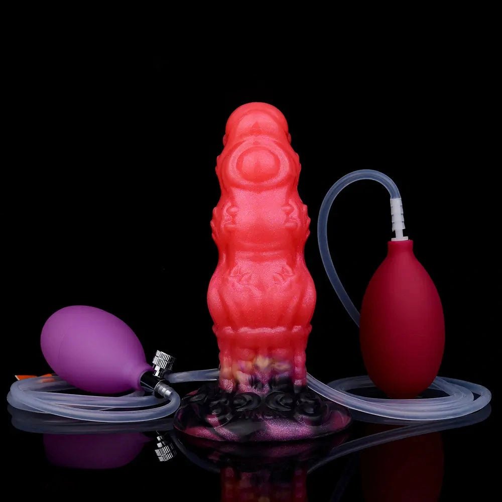 Red squirting monster silicone fantasy dildo, photo 16