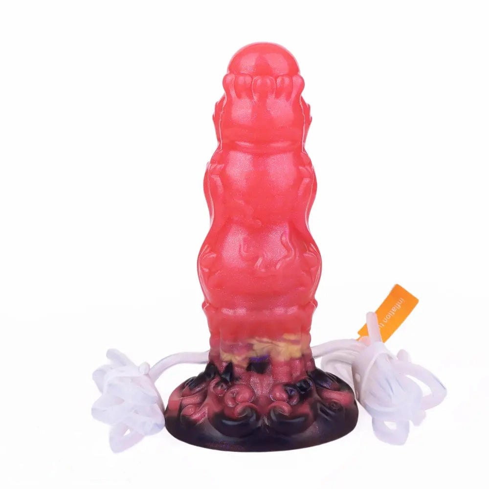 Red squirting monster silicone fantasy dildo, photo 2