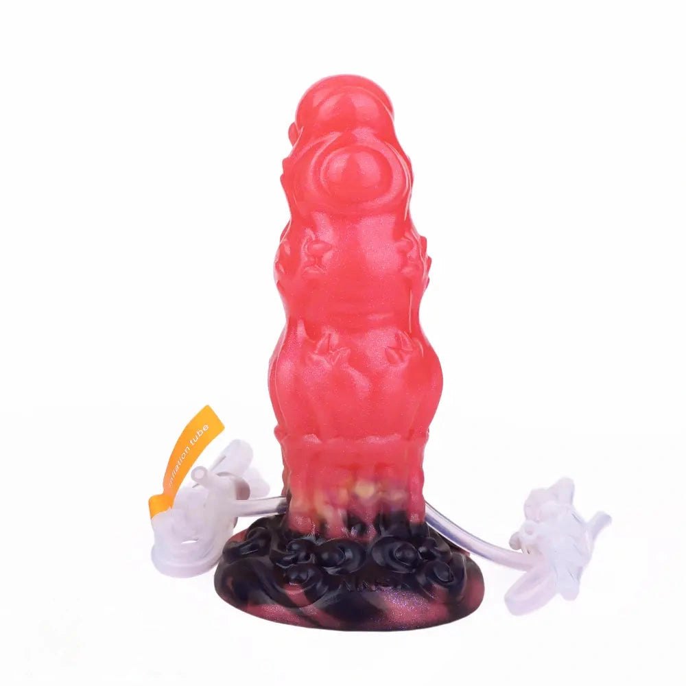 Red squirting monster silicone fantasy dildo, photo 5