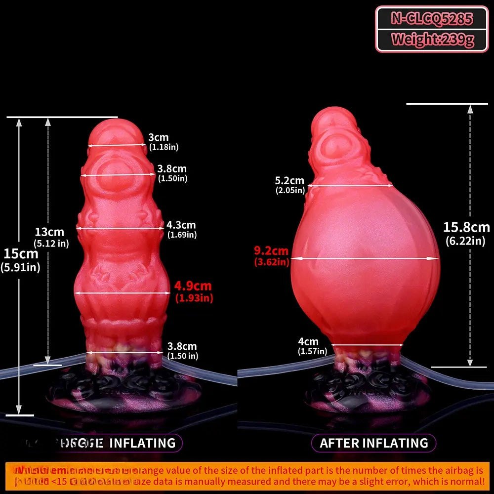 Red squirting monster silicone fantasy dildo, photo 7