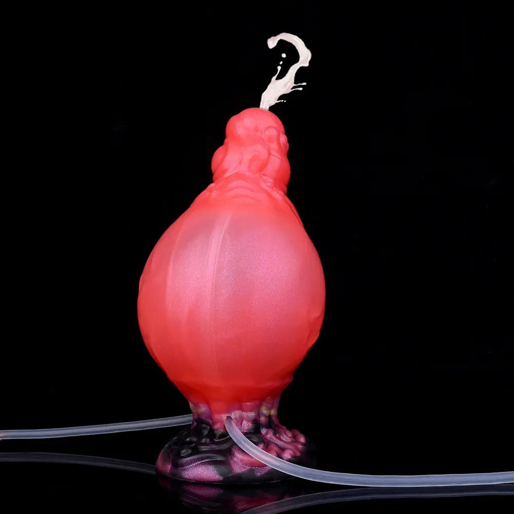 Red squirting monster silicone fantasy dildo, photo 8