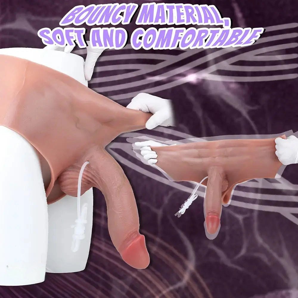 Flesh-toned squirting strap-on dildo, photo 10