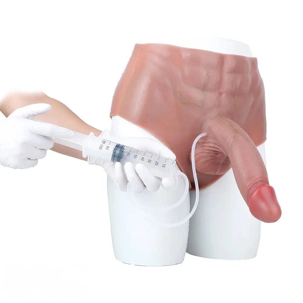 Flesh-toned squirting strap-on dildo, photo 15