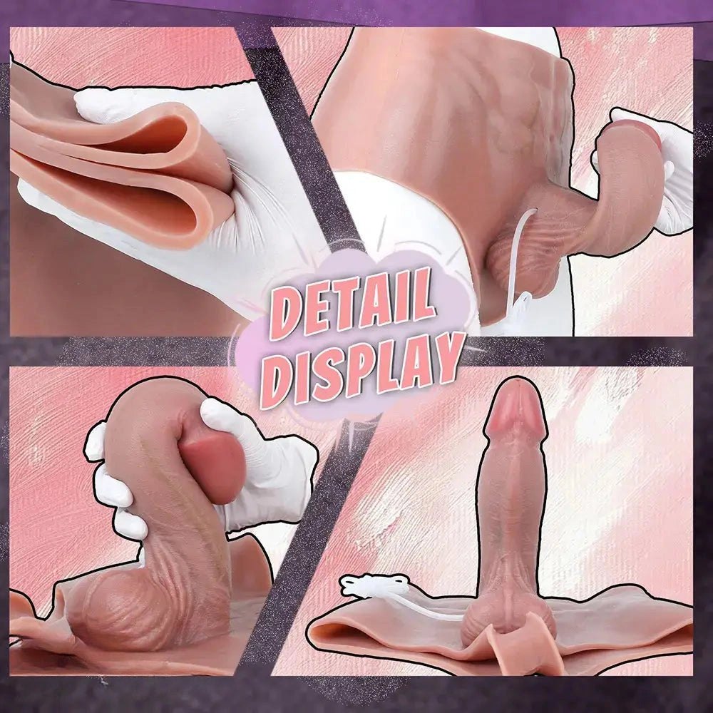Flesh-toned squirting strap-on dildo, photo 2