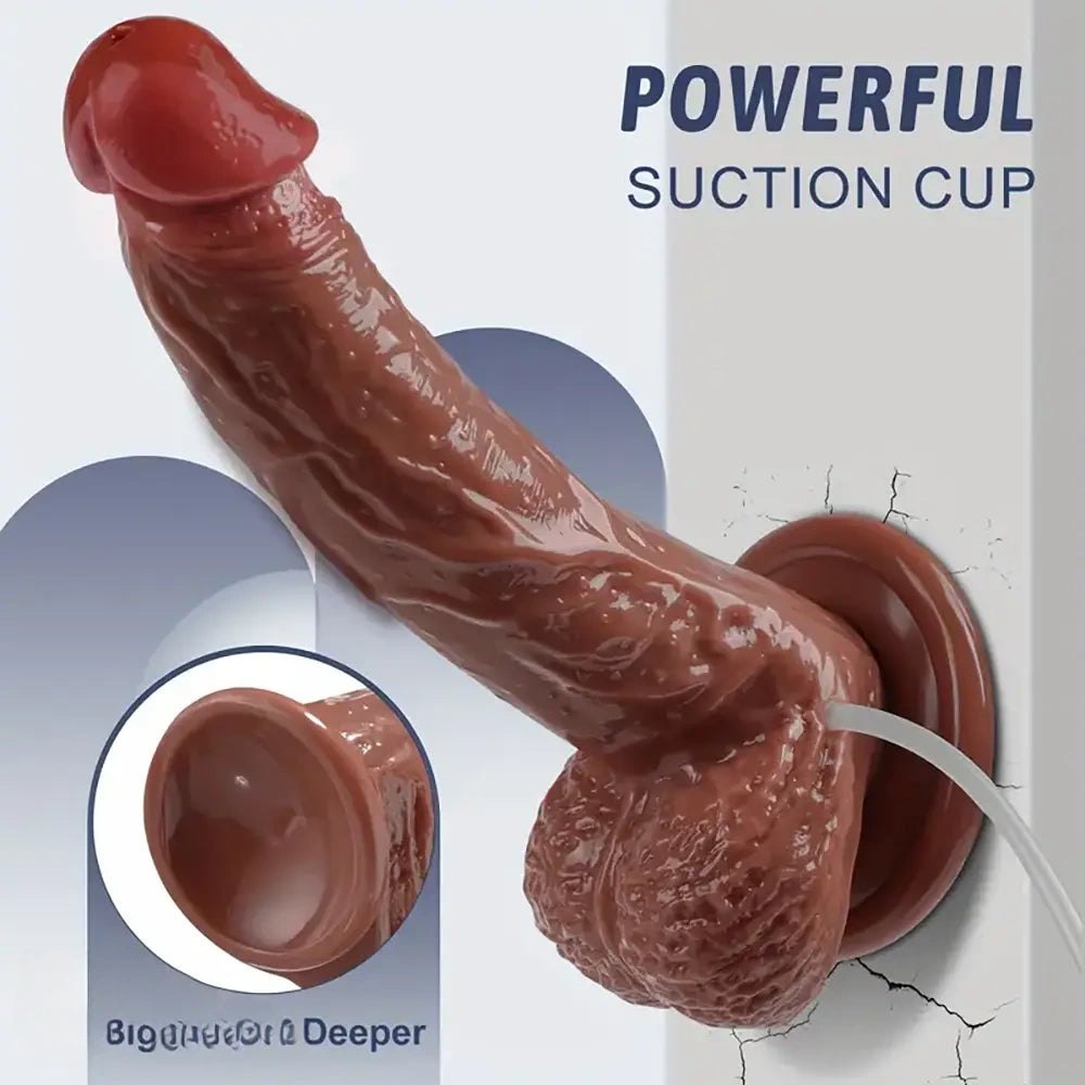 Brown realistic PVC squirting dildo, photo 1