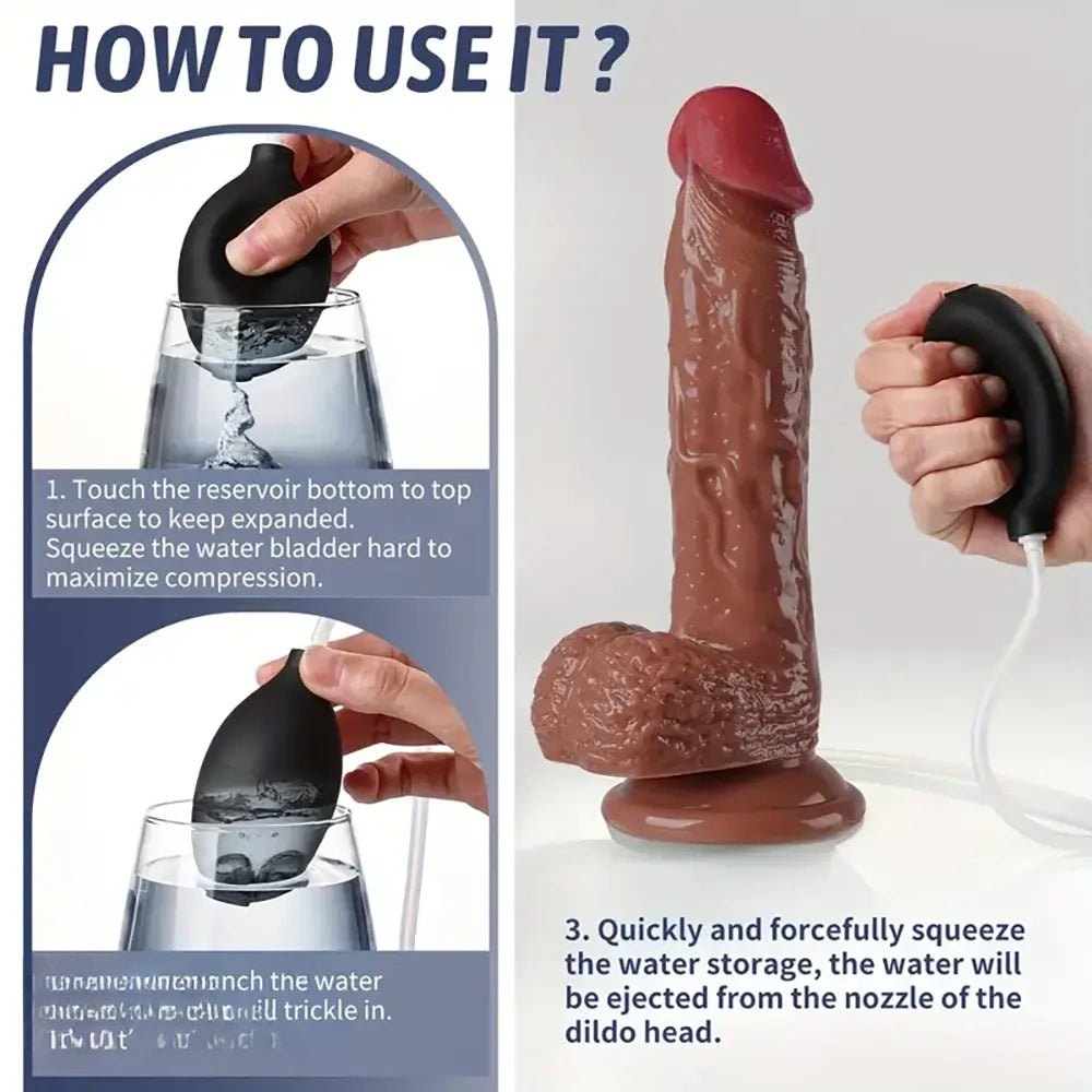 Brown realistic PVC squirting dildo, photo 2