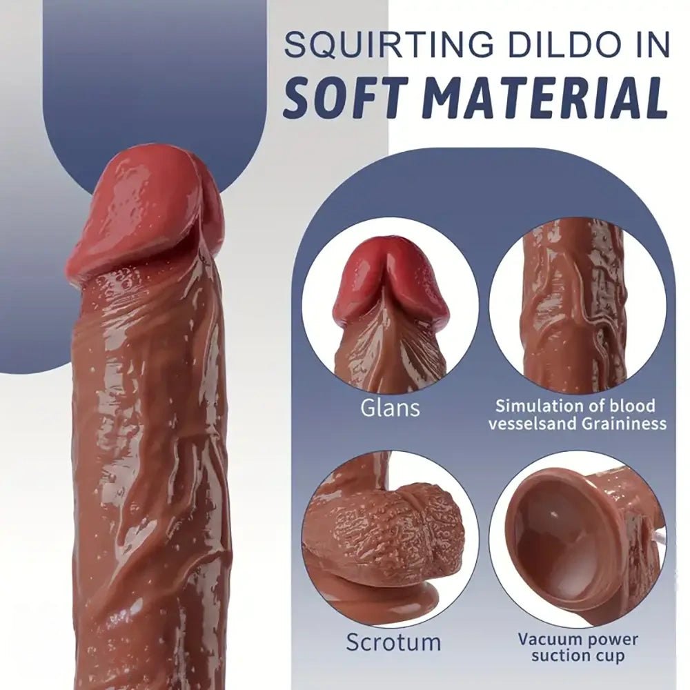 Brown realistic PVC squirting dildo, photo 3