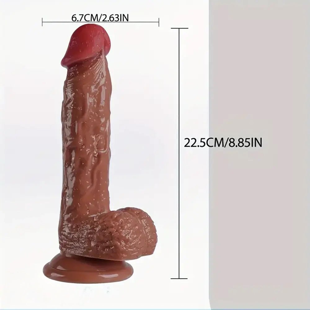 Brown realistic PVC squirting dildo, photo 4