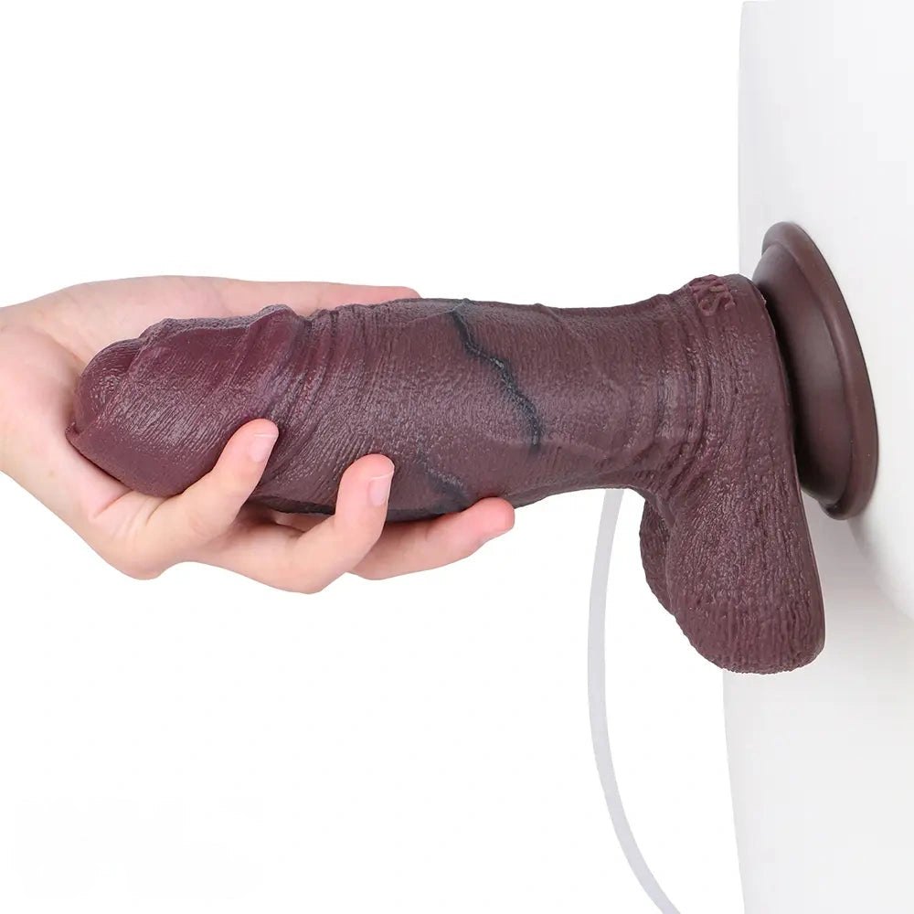 Coffee colored realistic squirting dildo, photo 13