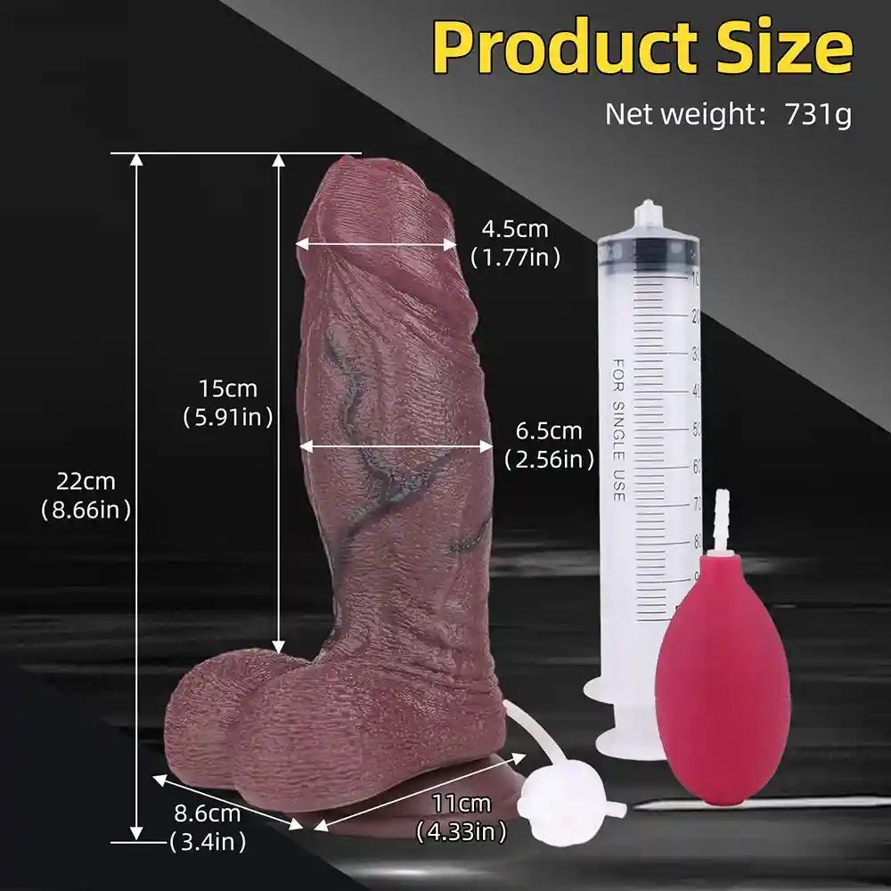 Coffee colored realistic squirting dildo, photo 14