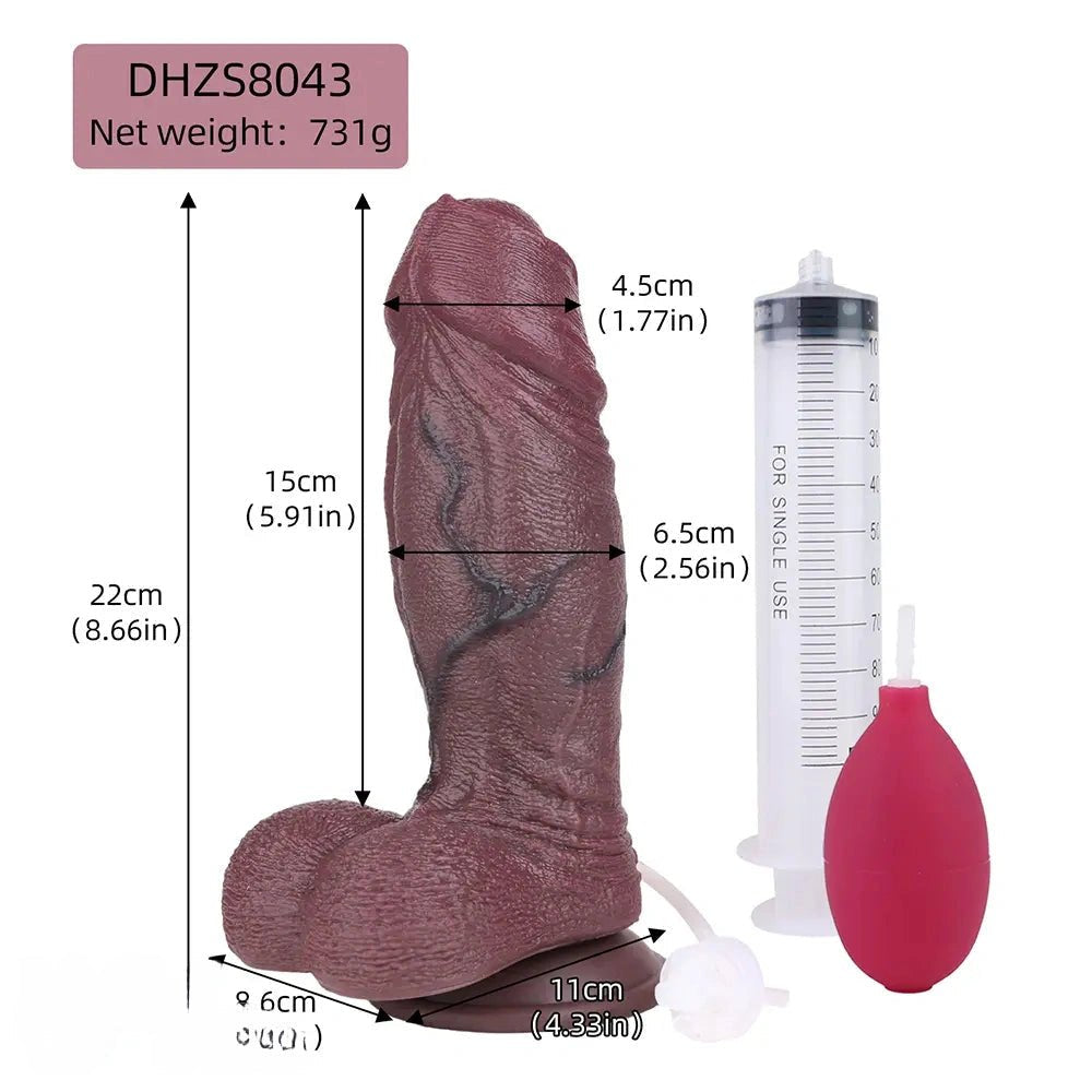Coffee colored realistic squirting dildo, photo 15