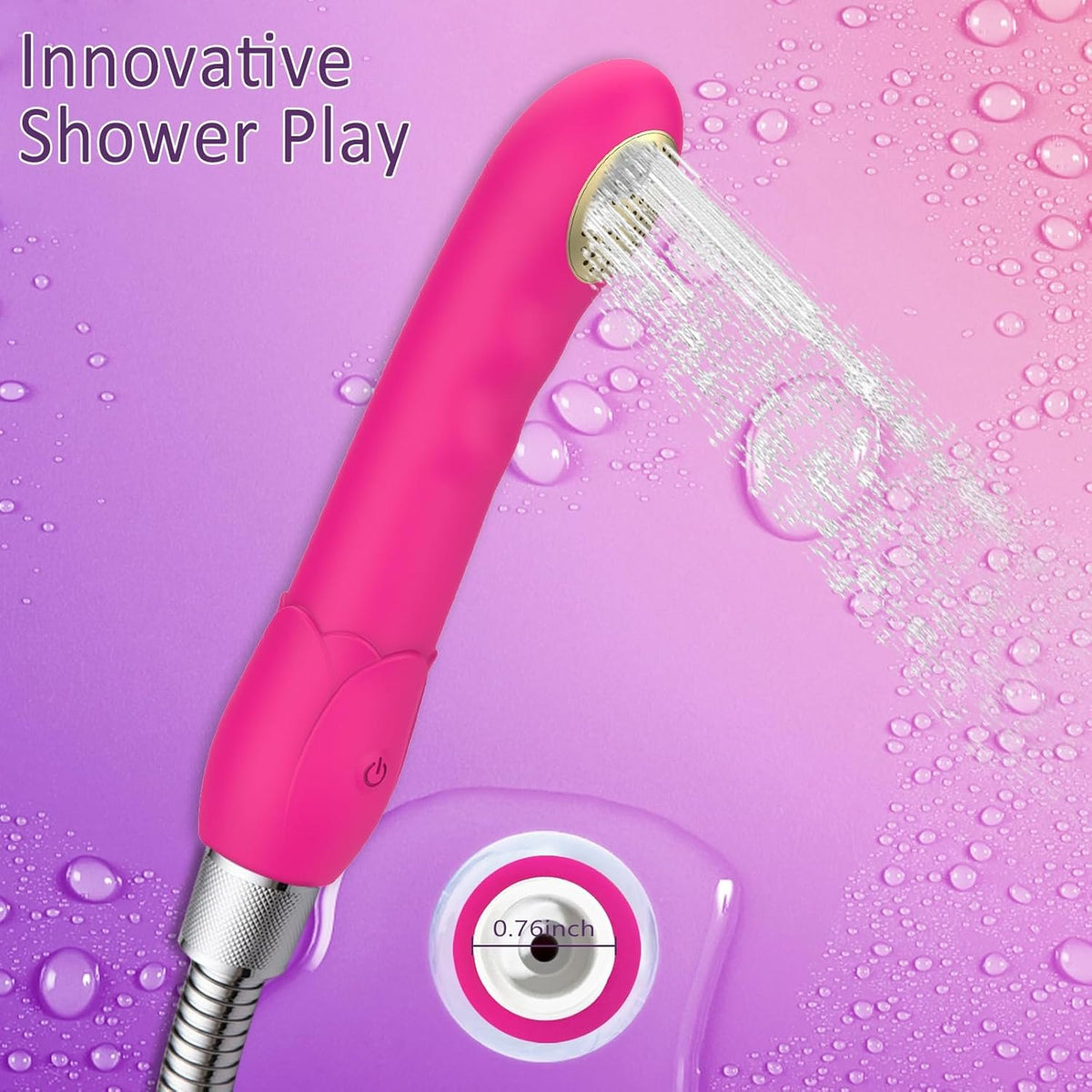Shower head style silicone vibrator, photo 3