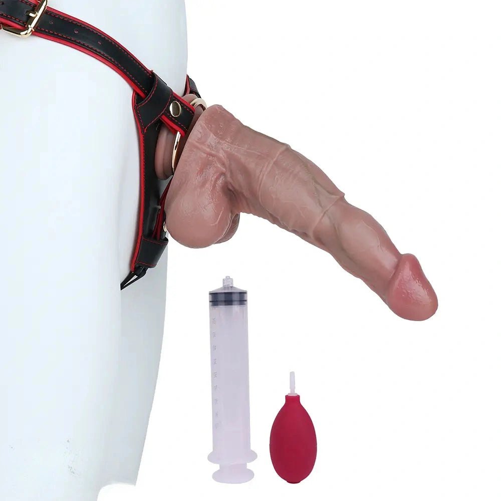 Flesh tone silicone squirting dildo with suction cup, photo 10
