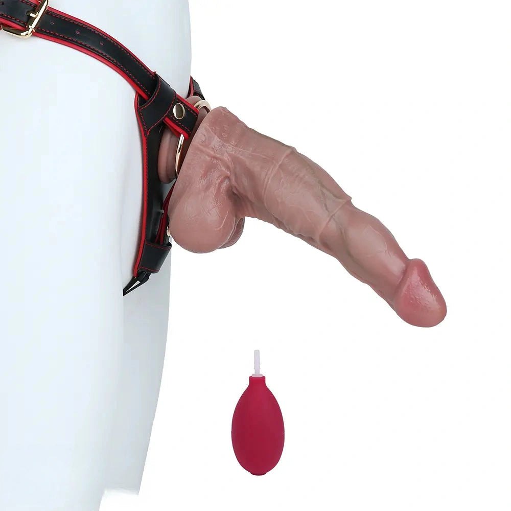 Flesh tone silicone squirting dildo with suction cup, photo 16