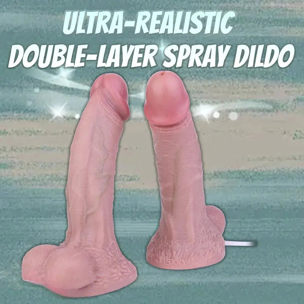 Flesh-tone silicone squirting dildo, photo 6