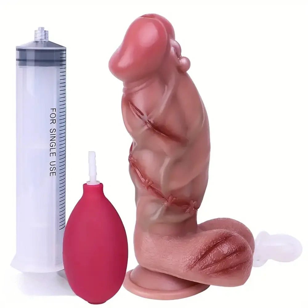 Flesh silicone squirting dildo, photo 1